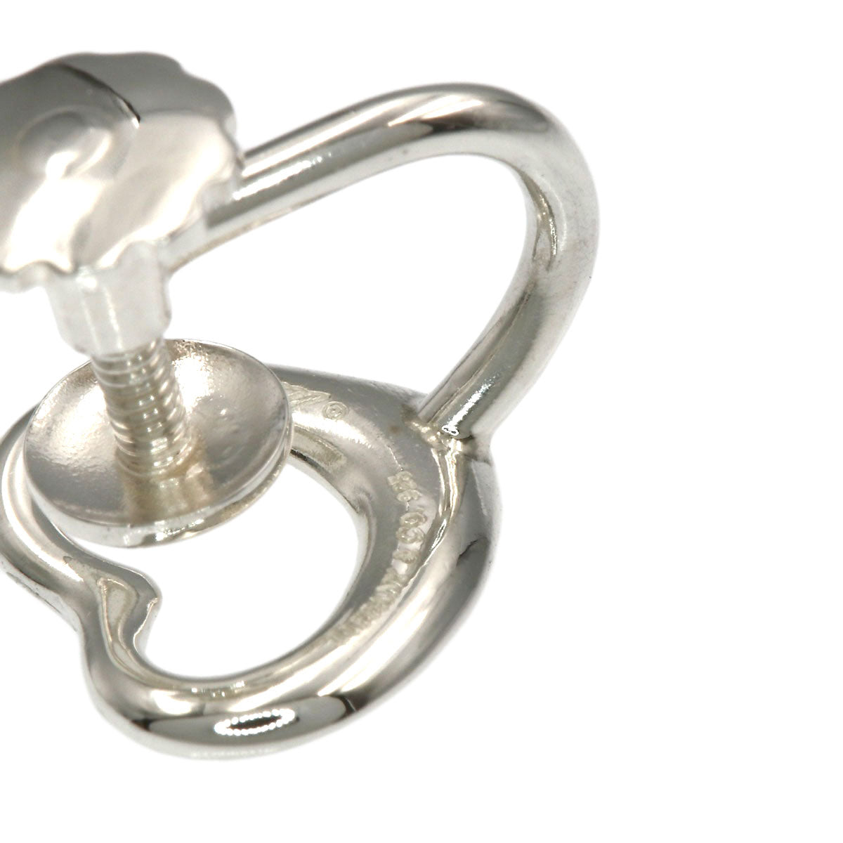 TIFFANY&Co. Open heart Earring Silver Ladies [Used]