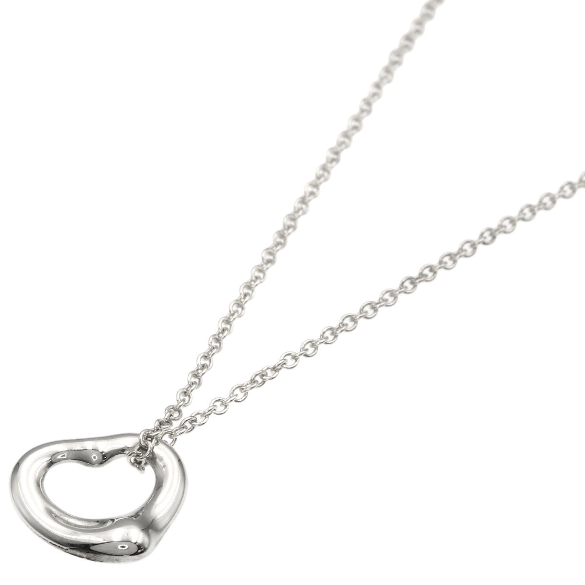 TIFFANY&Co. Open Heart Mini Necklace Silver Ladies [Used]