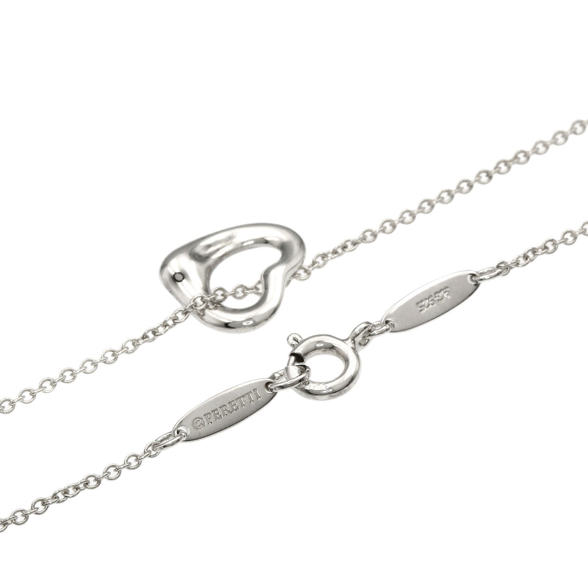 TIFFANY&Co. Open Heart Mini Necklace Silver Ladies [Used]