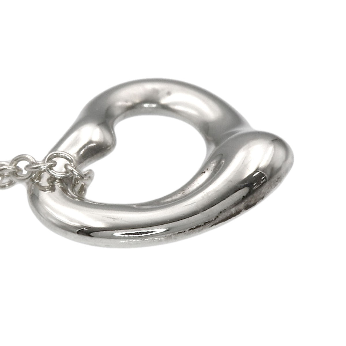 TIFFANY&Co. Open Heart Mini Necklace Silver Ladies [Used]
