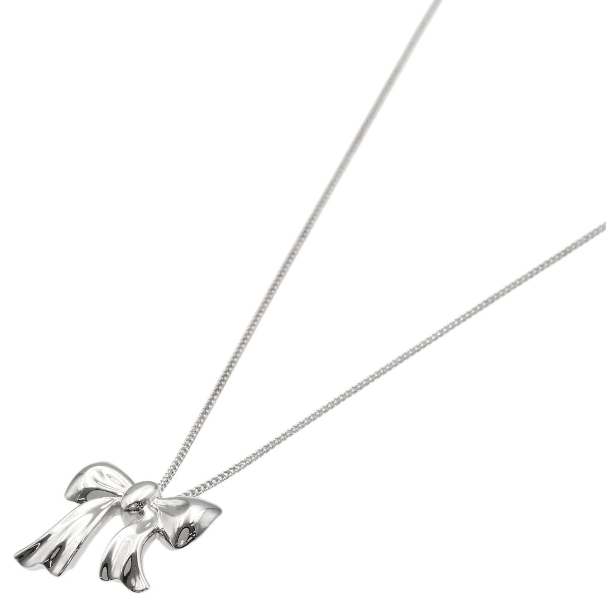 TIFFANY&Co. Ribbon motif Necklace Silver Ladies [Used]