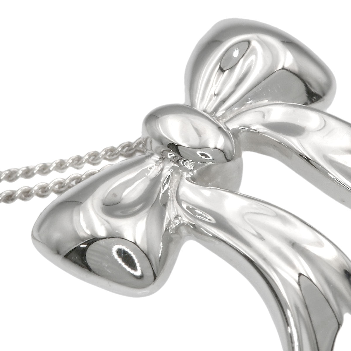 TIFFANY&Co. Ribbon motif Necklace Silver Ladies [Used]