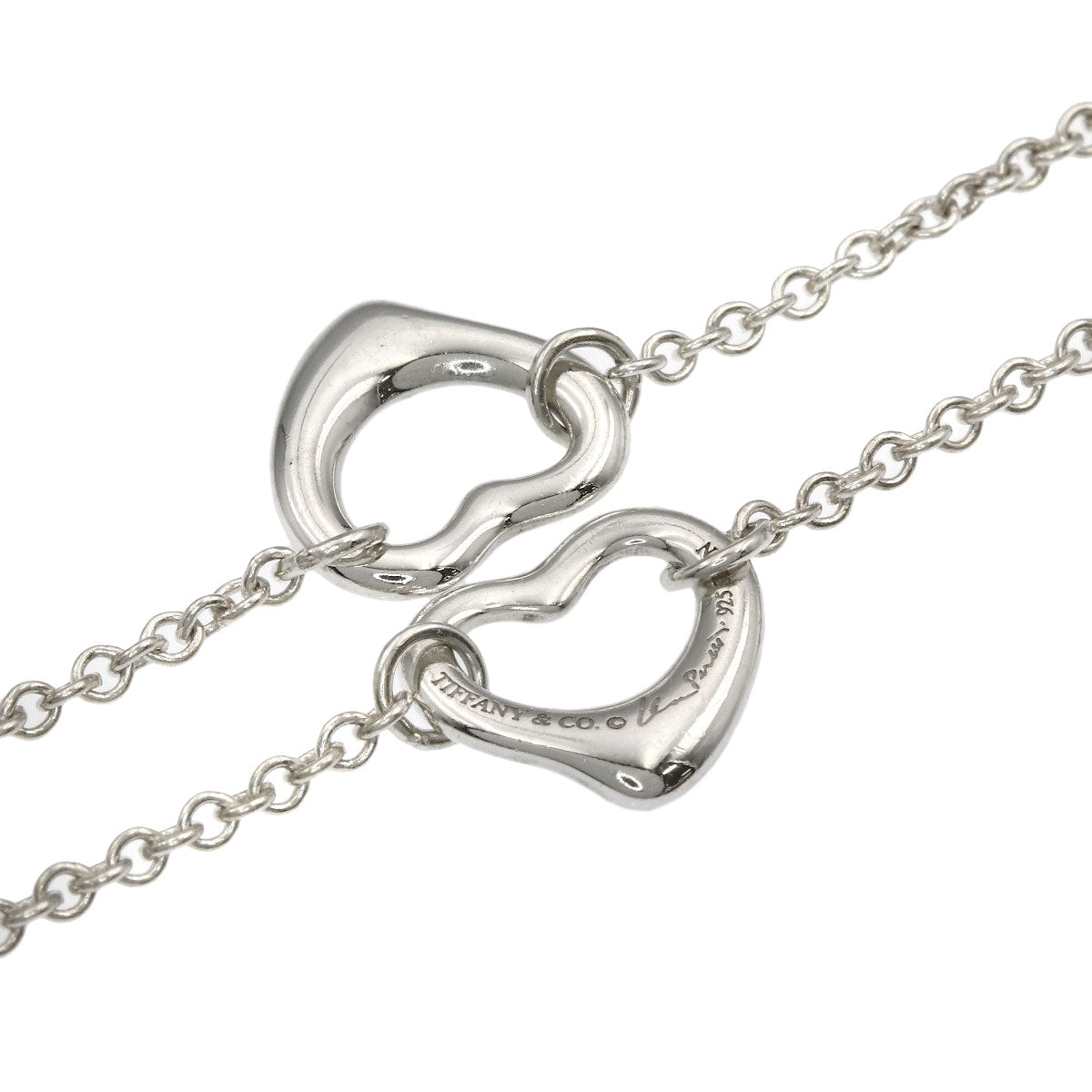 TIFFANY&Co. Open heart 3P Bracelet Silver Ladies [Used]