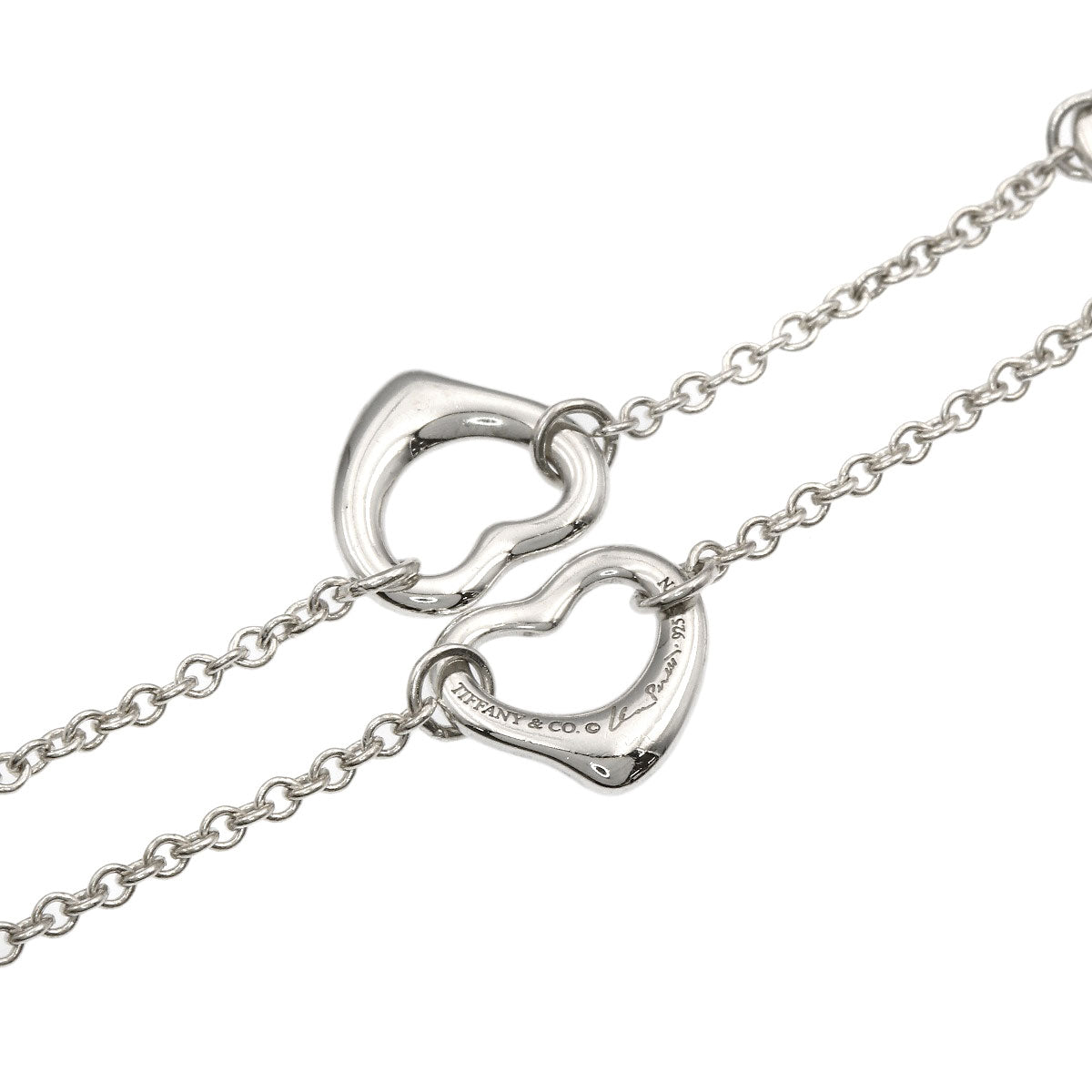 TIFFANY&Co. Open heart 3P Bracelet Silver Ladies [Used]