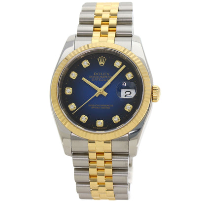 ROLEX Datejust 10P Diamond Blue Gradation Watches 116233G Stainless Steel/SSxK18YG mens