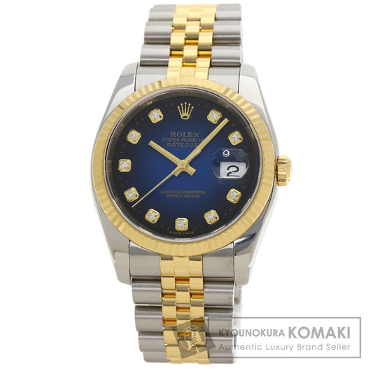 ROLEX Datejust 10P Diamond Blue Gradation Watches 116233G Stainless Steel/SSxK18YG mens