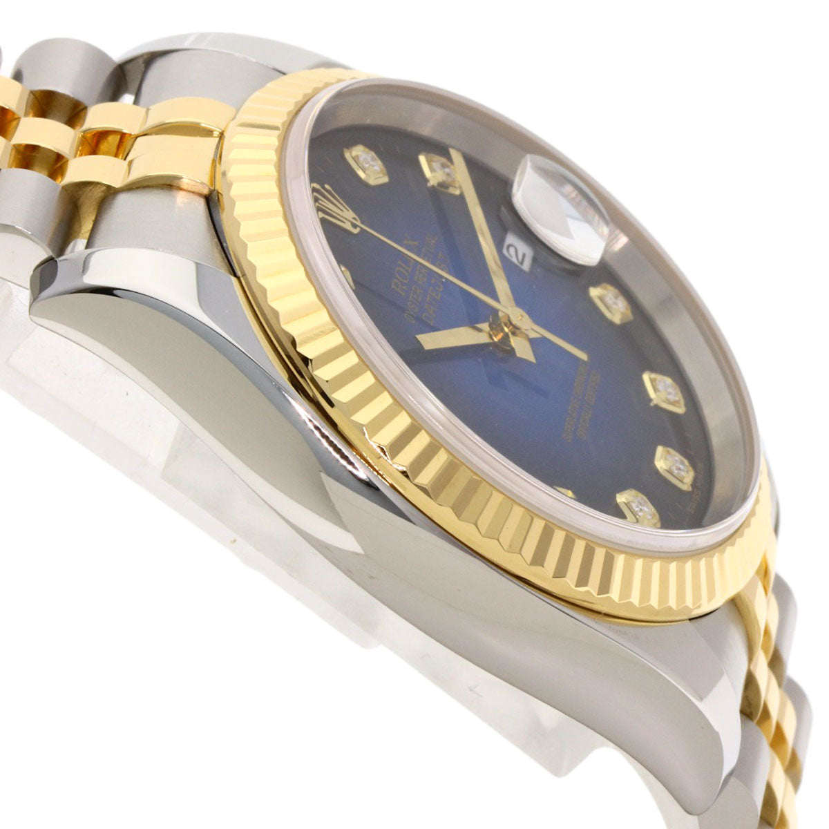 ROLEX Datejust 10P Diamond Blue Gradation Watches 116233G Stainless Steel/SSxK18YG mens