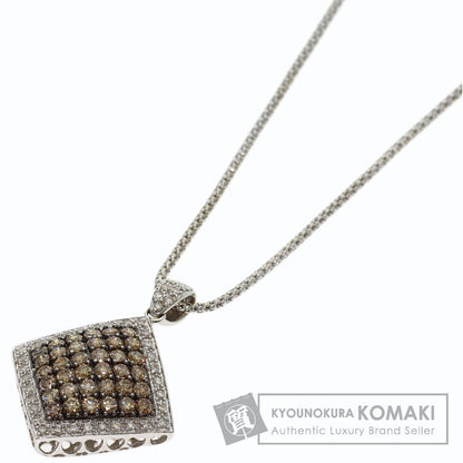 1.82ct Brown Diamond Necklace K18 White Gold 9.3g　Ladies