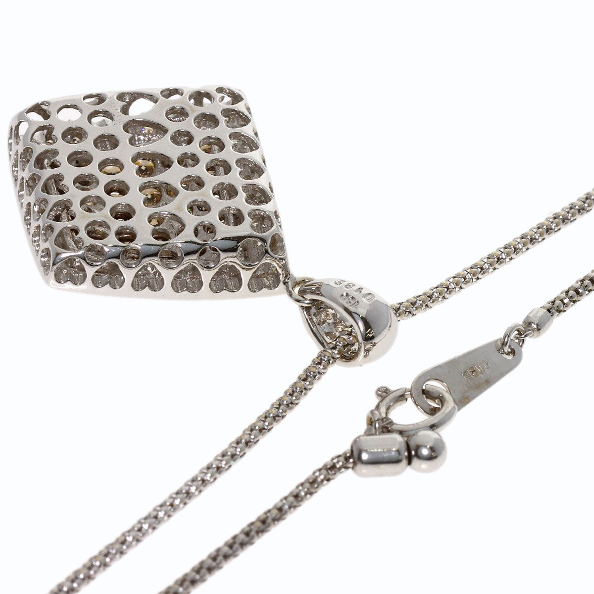 1.82ct Brown Diamond Necklace K18 White Gold 9.3g　Ladies