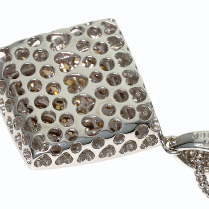 1.82ct Brown Diamond Necklace K18 White Gold 9.3g　Ladies