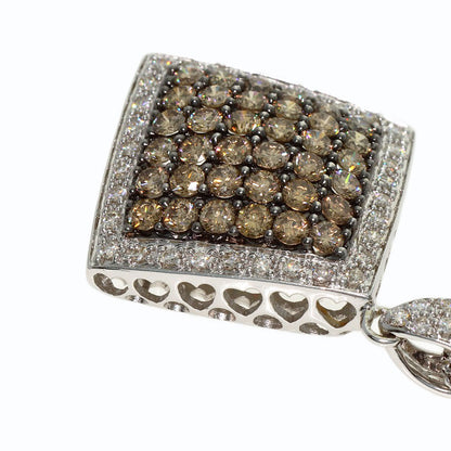 1.82ct Brown Diamond Necklace K18 White Gold 9.3g　Ladies