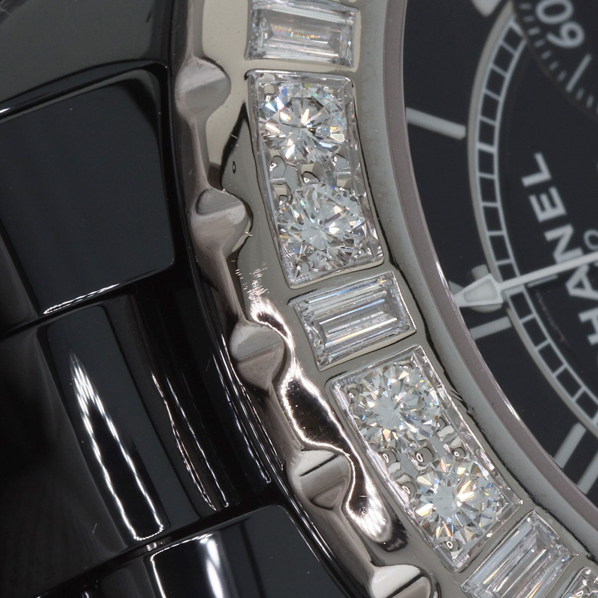 CHANEL J12 16.1" Chronograph Large Diamond Limited Edition of 25 Pieces Watches H1178 Ceramic/Ceramic mens