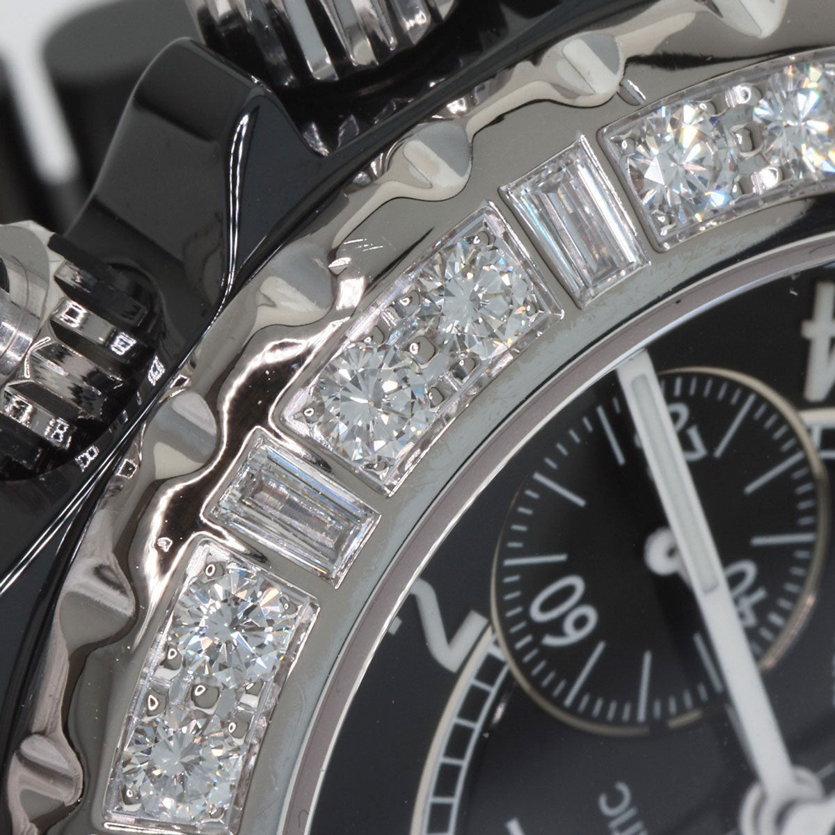 CHANEL J12 16.1" Chronograph Large Diamond Limited Edition of 25 Pieces Watches H1178 Ceramic/Ceramic mens