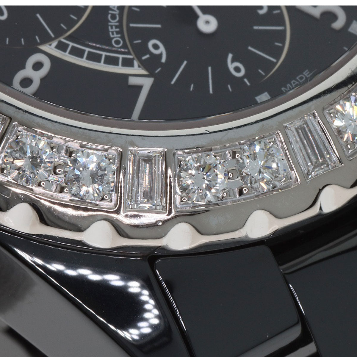 CHANEL J12 16.1" Chronograph Large Diamond Limited Edition of 25 Pieces Watches H1178 Ceramic/Ceramic mens