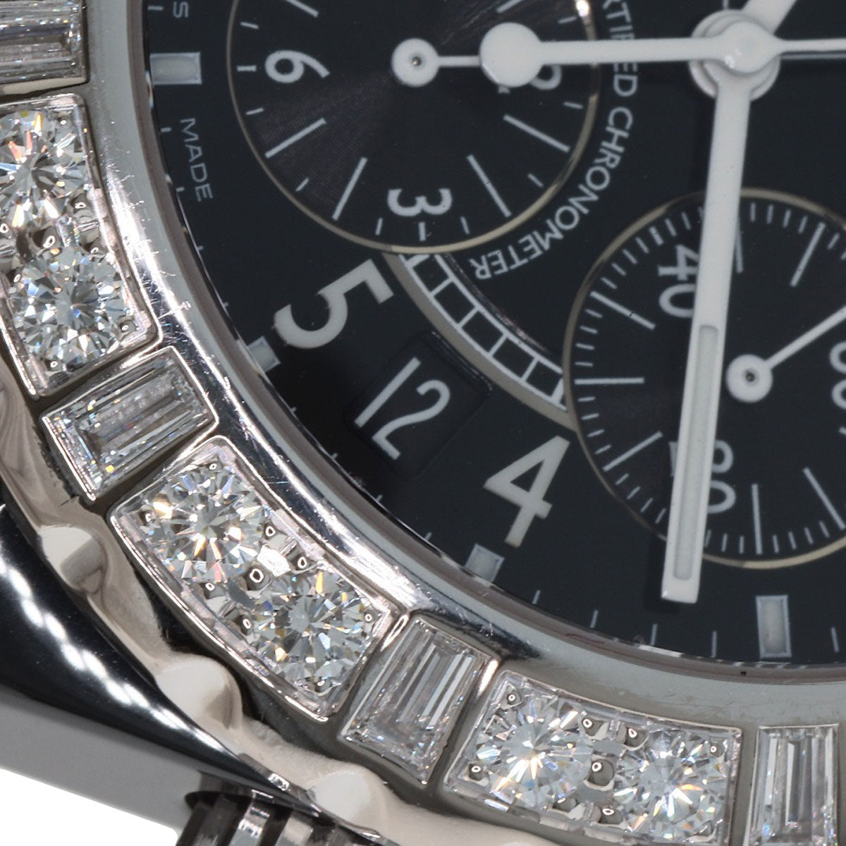 CHANEL J12 16.1" Chronograph Large Diamond Limited Edition of 25 Pieces Watches H1178 Ceramic/Ceramic mens