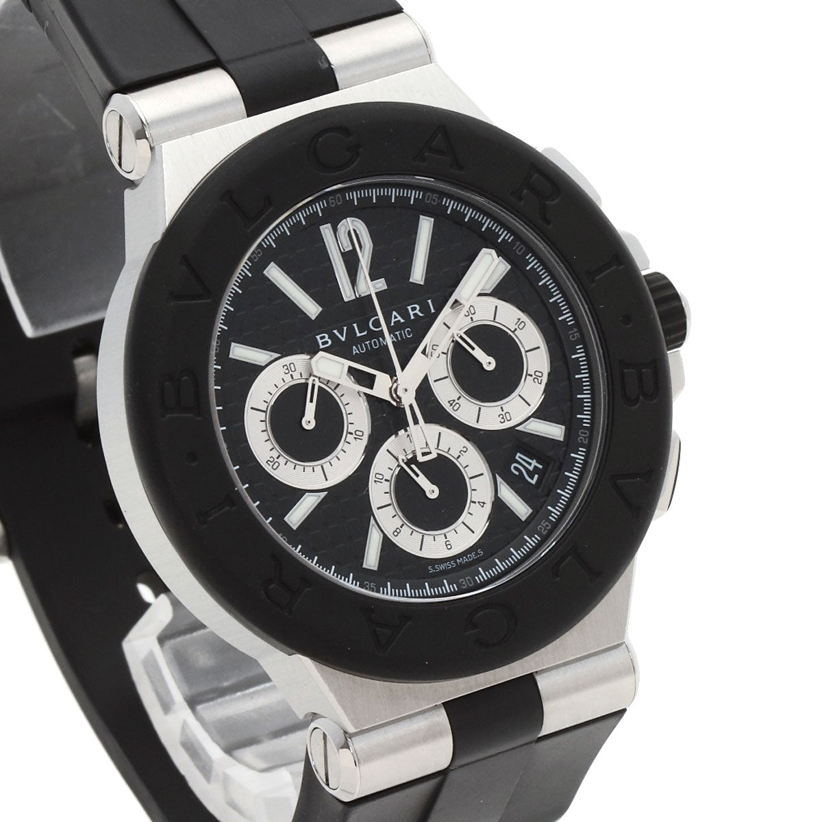 BVLGARI Diagono Chronograph Watches DG42SVCH Stainless Steel/Rubber mens