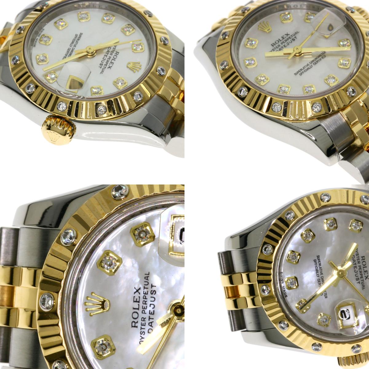 ROLEX DATEJUST 10P BezelDiamond Watches 179313NG Stainless Steel/SSxK18YG Ladies