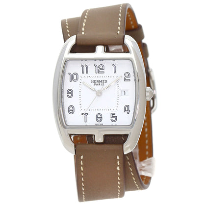 HERMES Cape Cod Double Tour Etoupe Watches CT1.710 Stainless Steel/Leather mens