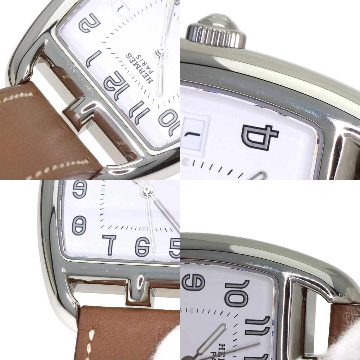 HERMES Cape Cod Double Tour Etoupe Watches CT1.710 Stainless Steel/Leather mens