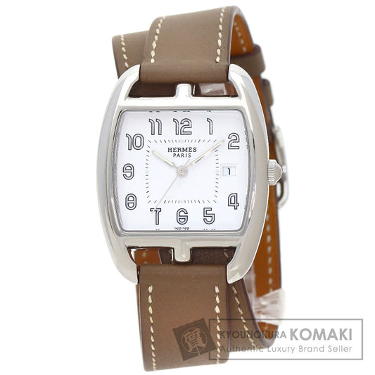 HERMES Cape Cod Double Tour Etoupe Watches CT1.710 Stainless Steel/Leather mens