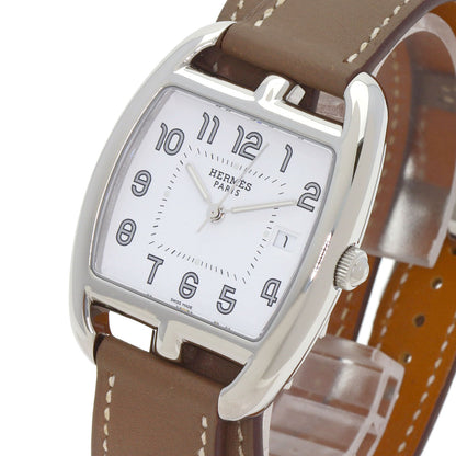 HERMES Cape Cod Double Tour Etoupe Watches CT1.710 Stainless Steel/Leather mens