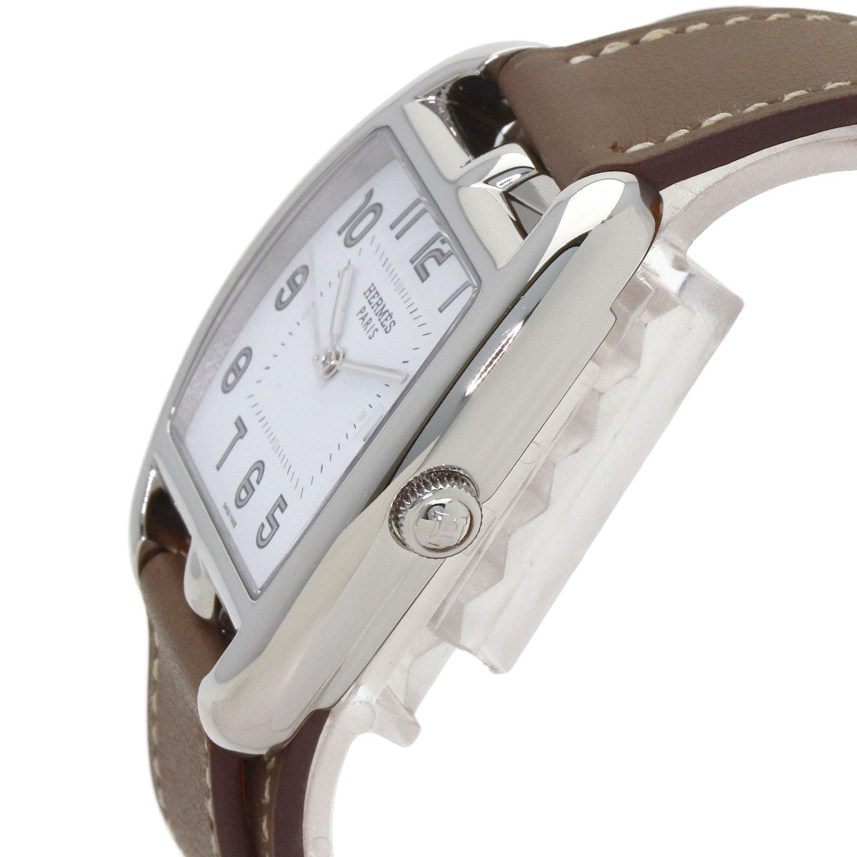 HERMES Cape Cod Double Tour Etoupe Watches CT1.710 Stainless Steel/Leather mens