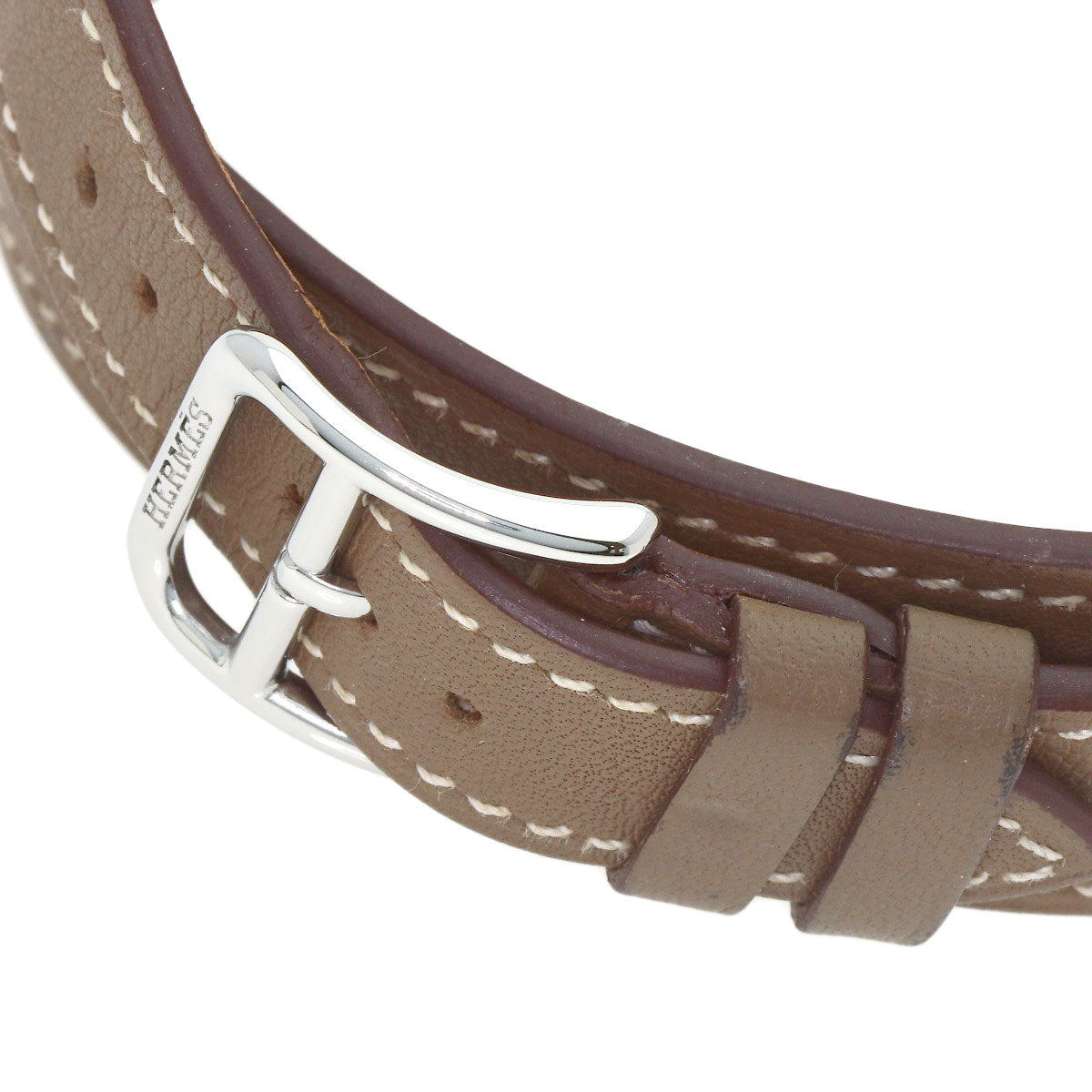 HERMES Cape Cod Double Tour Etoupe Watches CT1.710 Stainless Steel/Leather mens