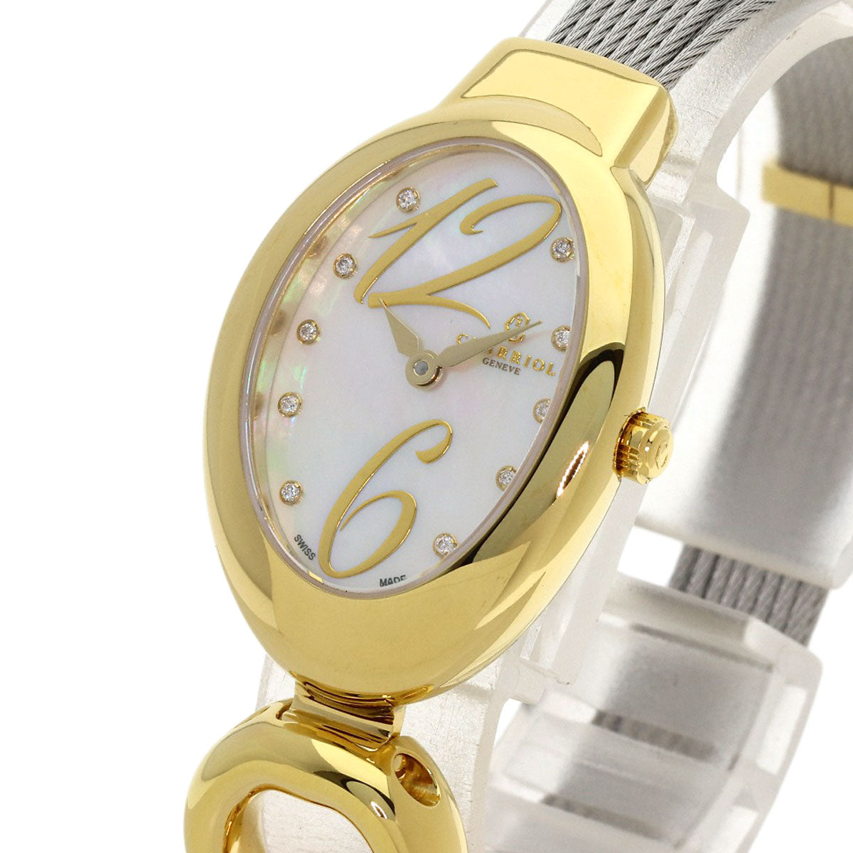 PHILIPPE CHARRIOL Marie Olga 10P Diamond Watches MOY.570.002 Gold Plated/Stainless Steel Ladies