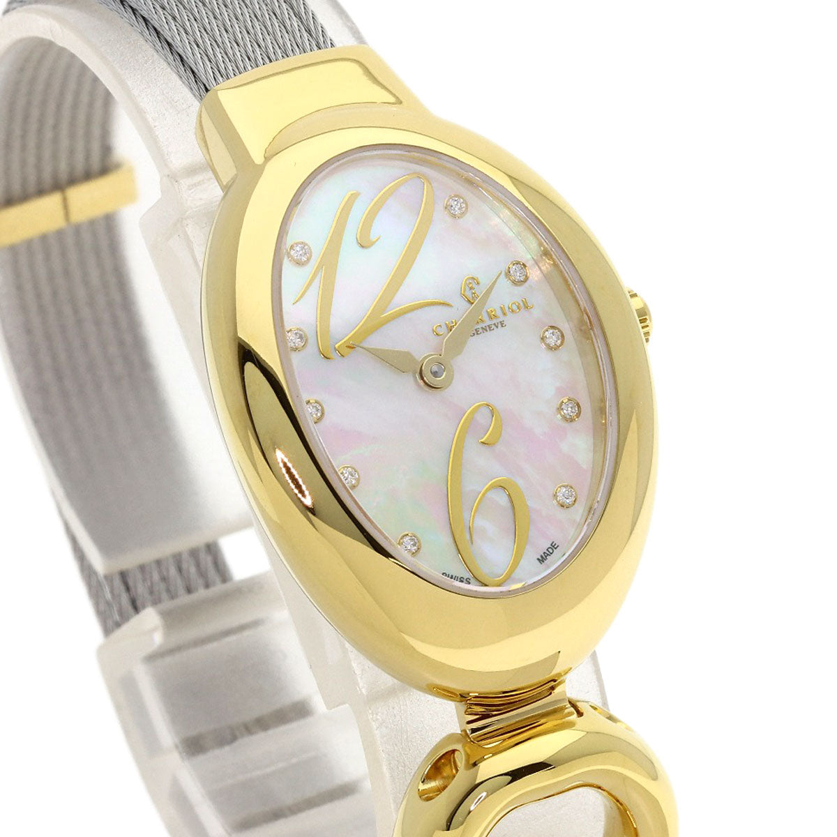 PHILIPPE CHARRIOL Marie Olga 10P Diamond Watches MOY.570.002 Gold Plated/Stainless Steel Ladies