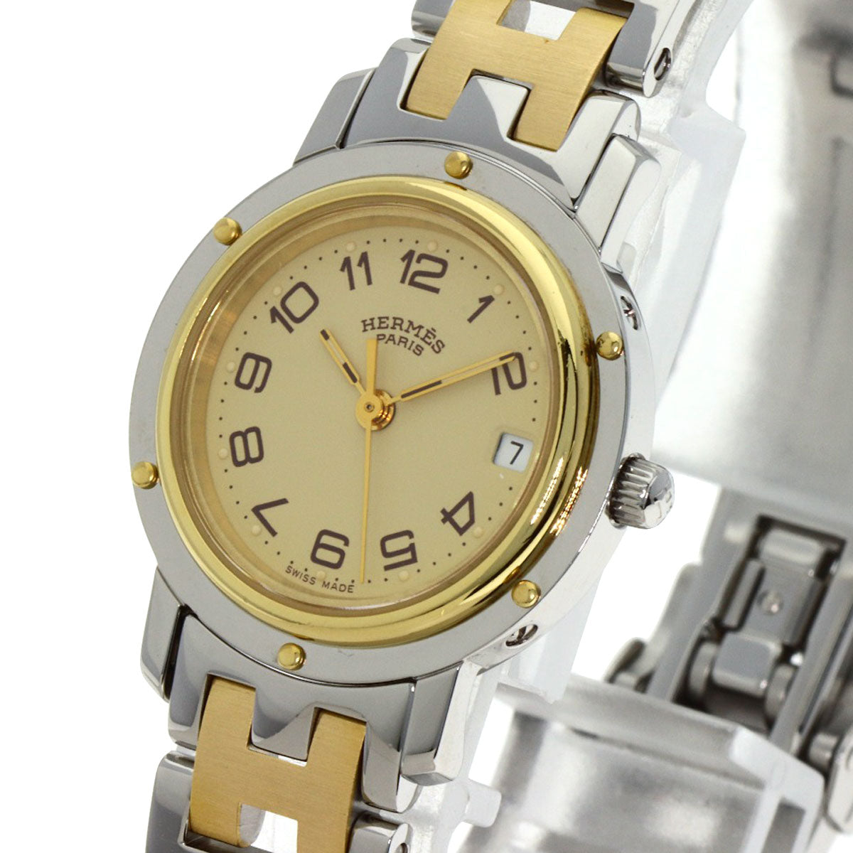 HERMES Clipper Watches CL4.220 Stainless Steel/SSxGP Ladies