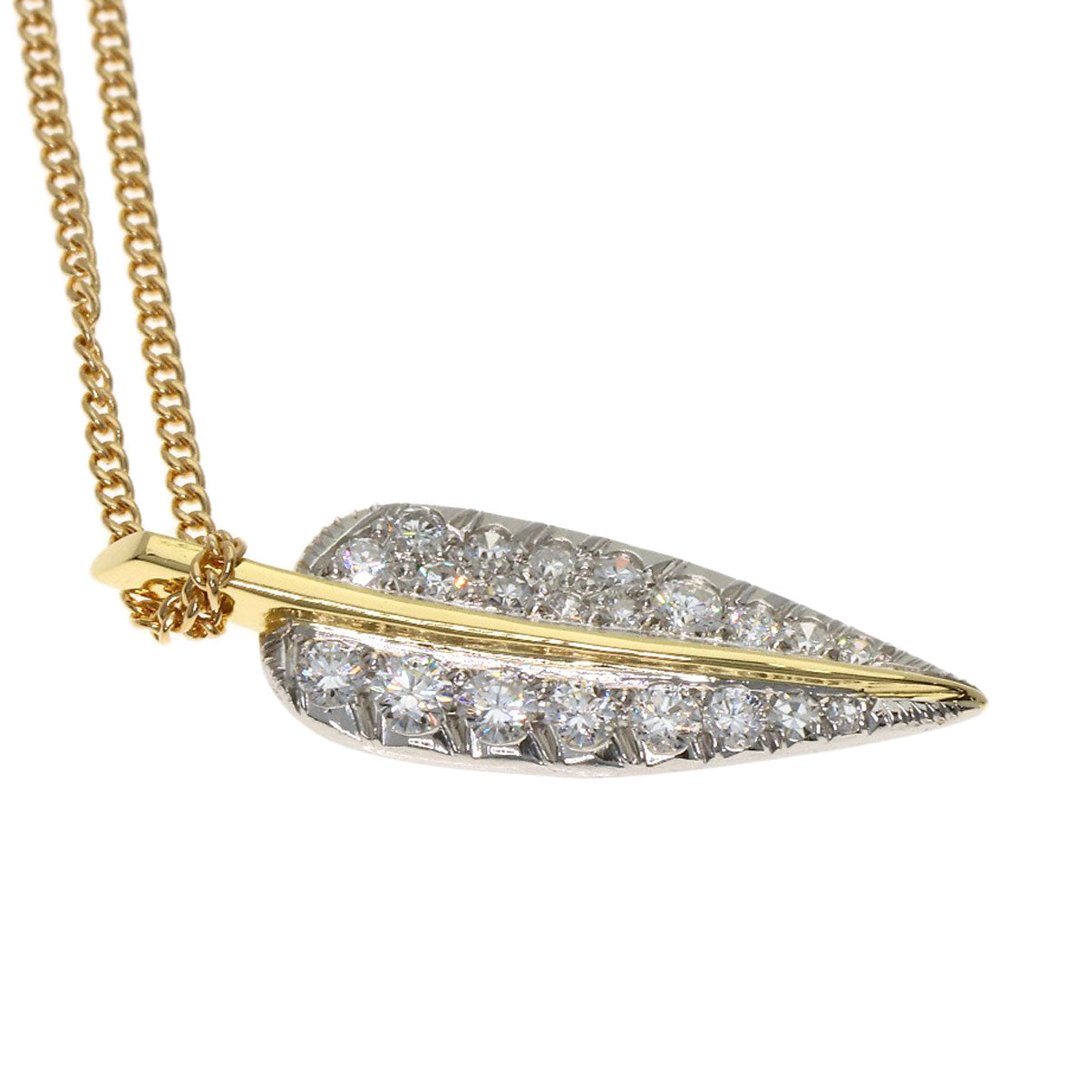 TIFFANY&Co. Leaf Diamond Necklace K18 Yellow Gold PTLadies [Used]