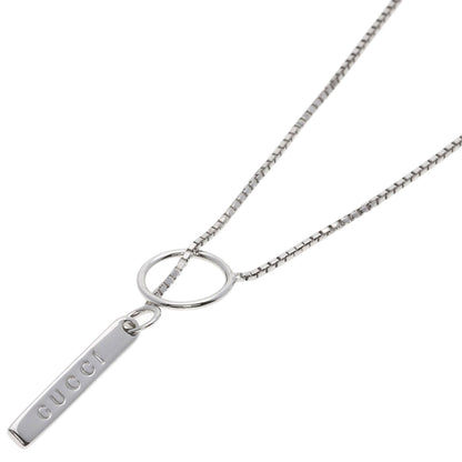 GUCCI lariat Necklace K18 White Gold Ladies [Used]