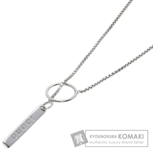 GUCCI lariat Necklace K18 White Gold Ladies [Used]