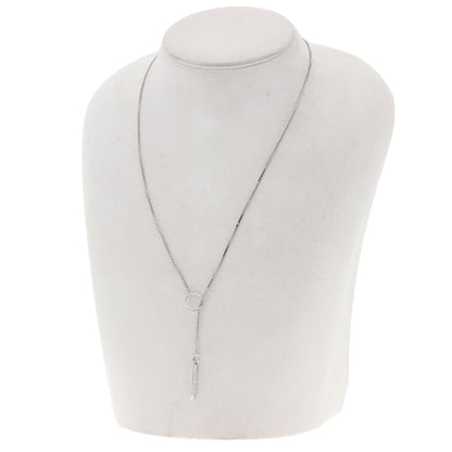 GUCCI lariat Necklace K18 White Gold Ladies [Used]