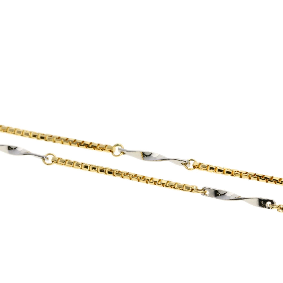 design Necklace Platinum PT850 18K Yellow Gold 4.4g　Ladies