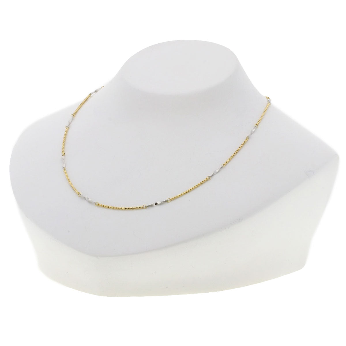 design Necklace Platinum PT850 18K Yellow Gold 4.4g　Ladies