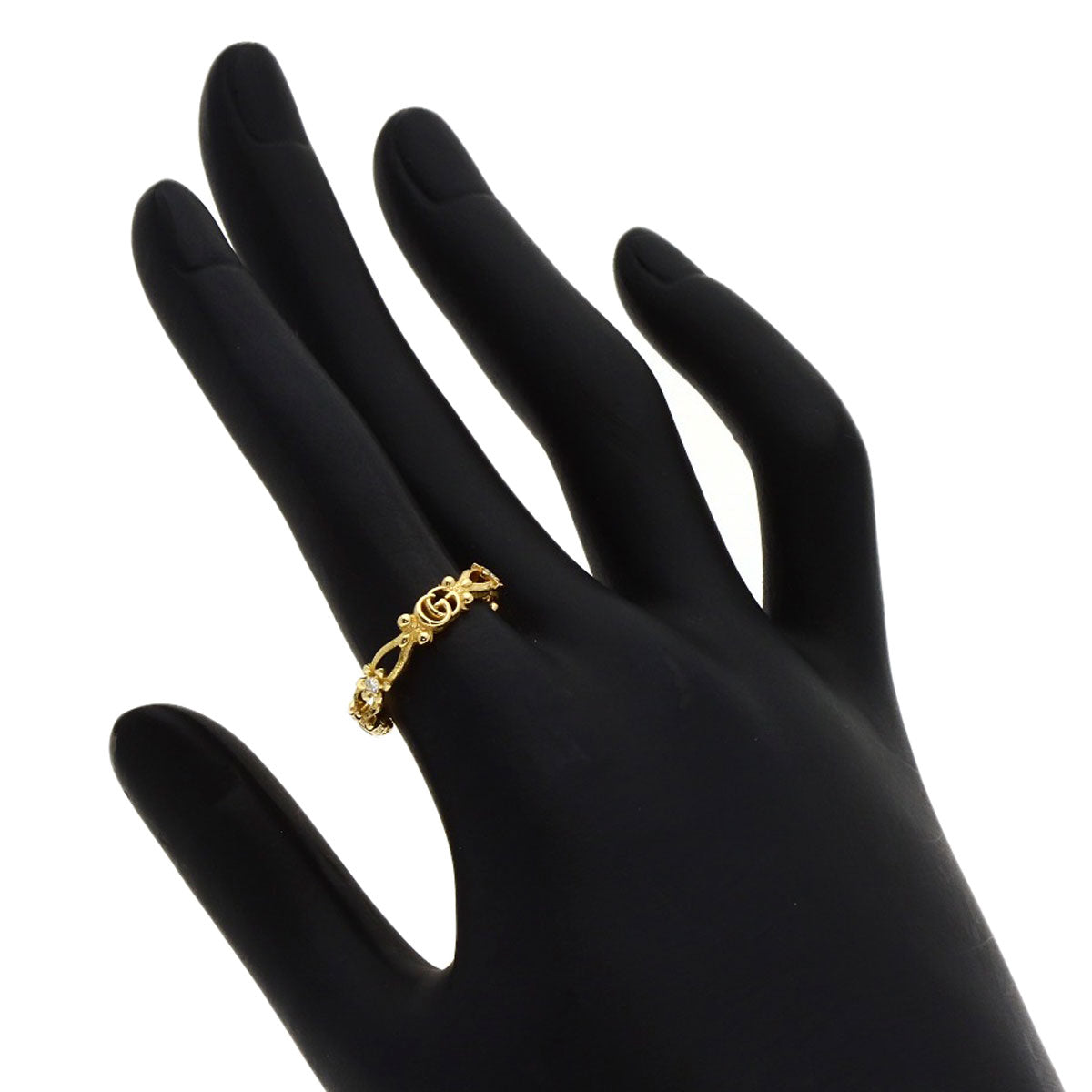 GUCCI Flora Diamond #13 Ring K18 Yellow Gold Ladies [Used]
