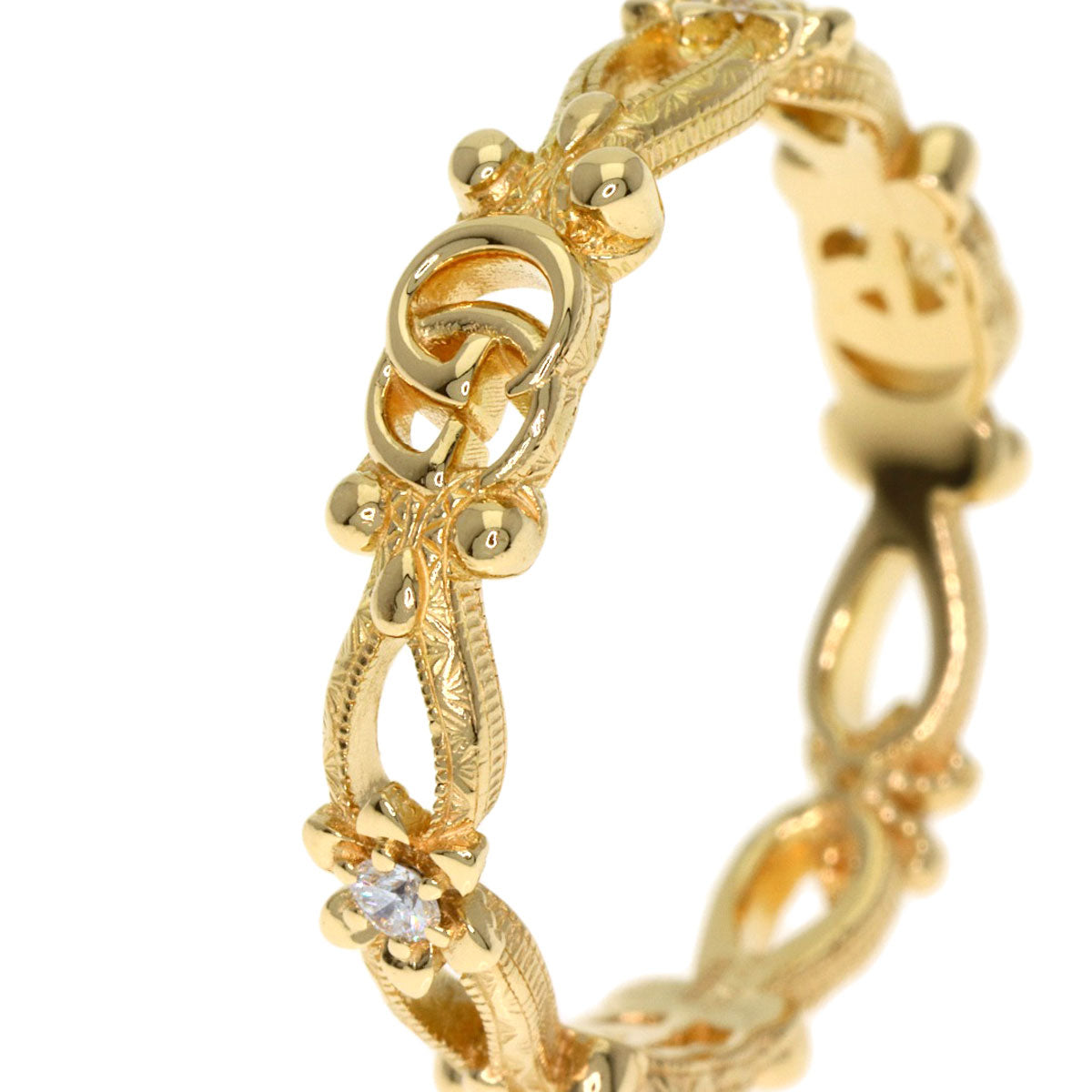 GUCCI Flora Diamond #13 Ring K18 Yellow Gold Ladies [Used]
