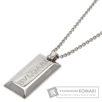 ブルガリ インゴット 1P ダイヤモンド ネックレス K18ホワイトゴールド レディース 【中古】【BVLGARI】