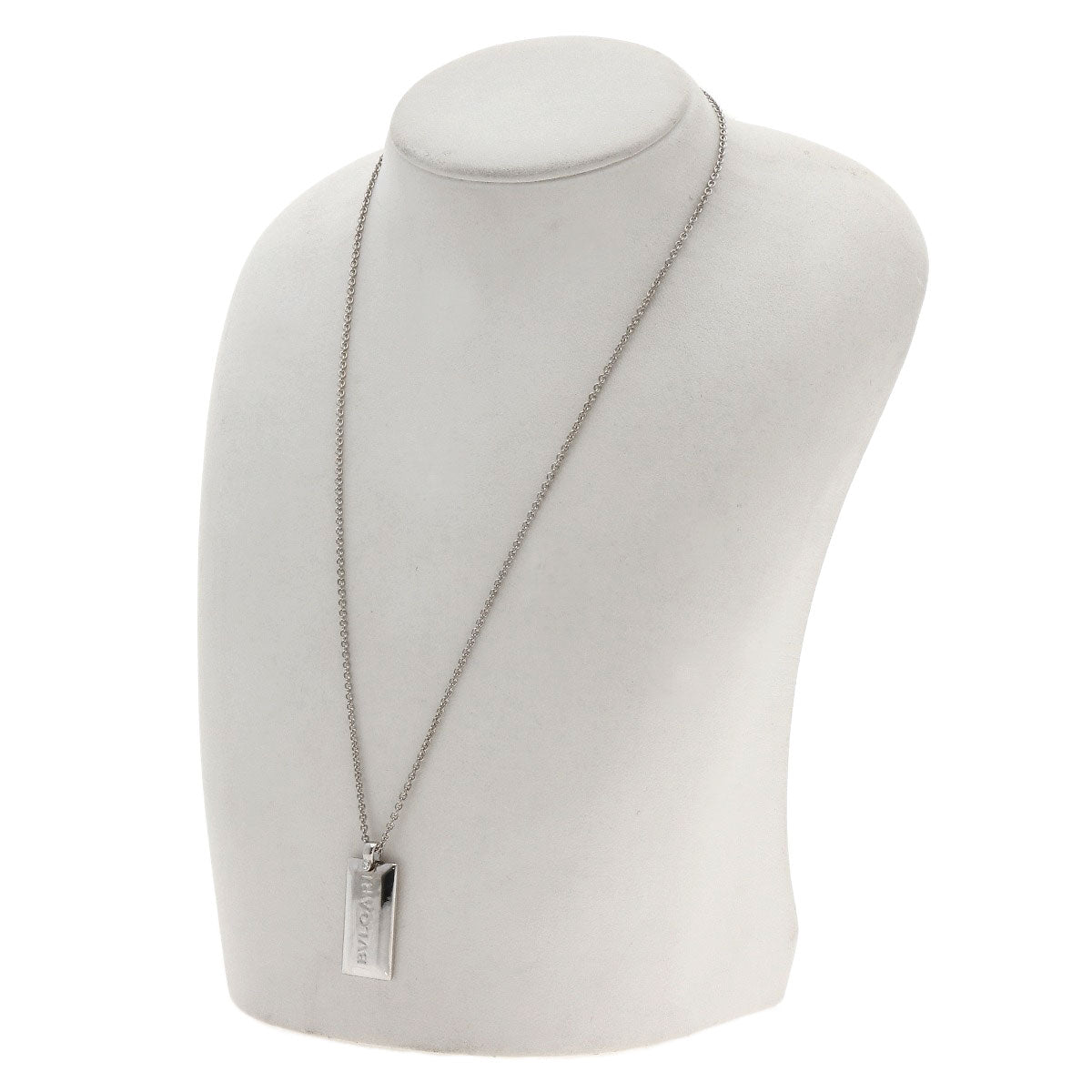 ブルガリ インゴット 1P ダイヤモンド ネックレス K18ホワイトゴールド レディース 【中古】【BVLGARI】