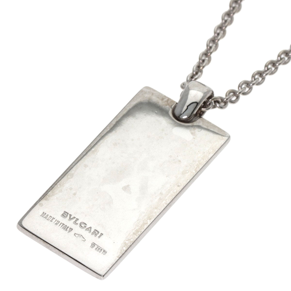 ブルガリ インゴット 1P ダイヤモンド ネックレス K18ホワイトゴールド レディース 【中古】【BVLGARI】