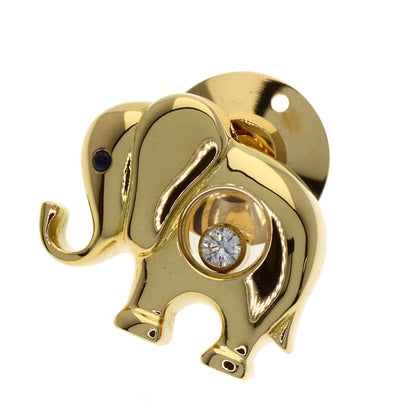 Chopard Happy Diamond Elephant Motif Sapphire Pin Brooch Brooch K18 Yellow Gold Ladies [Used]