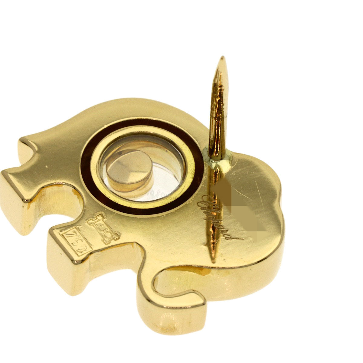 Chopard Happy Diamond Elephant Motif Sapphire Pin Brooch Brooch K18 Yellow Gold Ladies [Used]