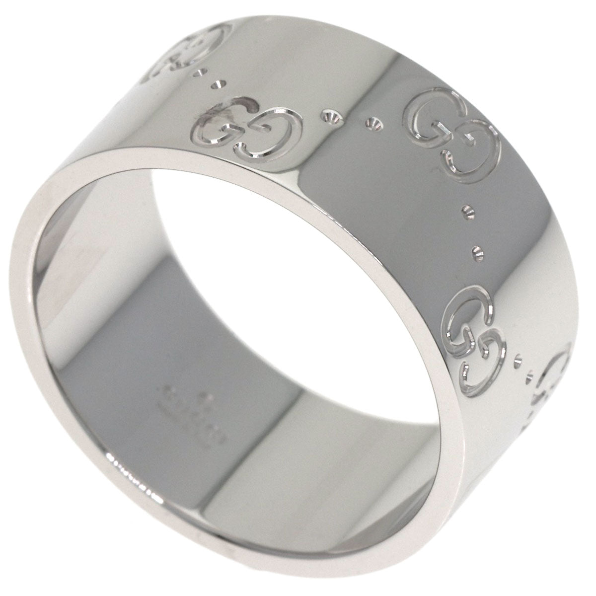 GUCCI Icon Wide #14 Ring K18 White Gold Ladies [Used]