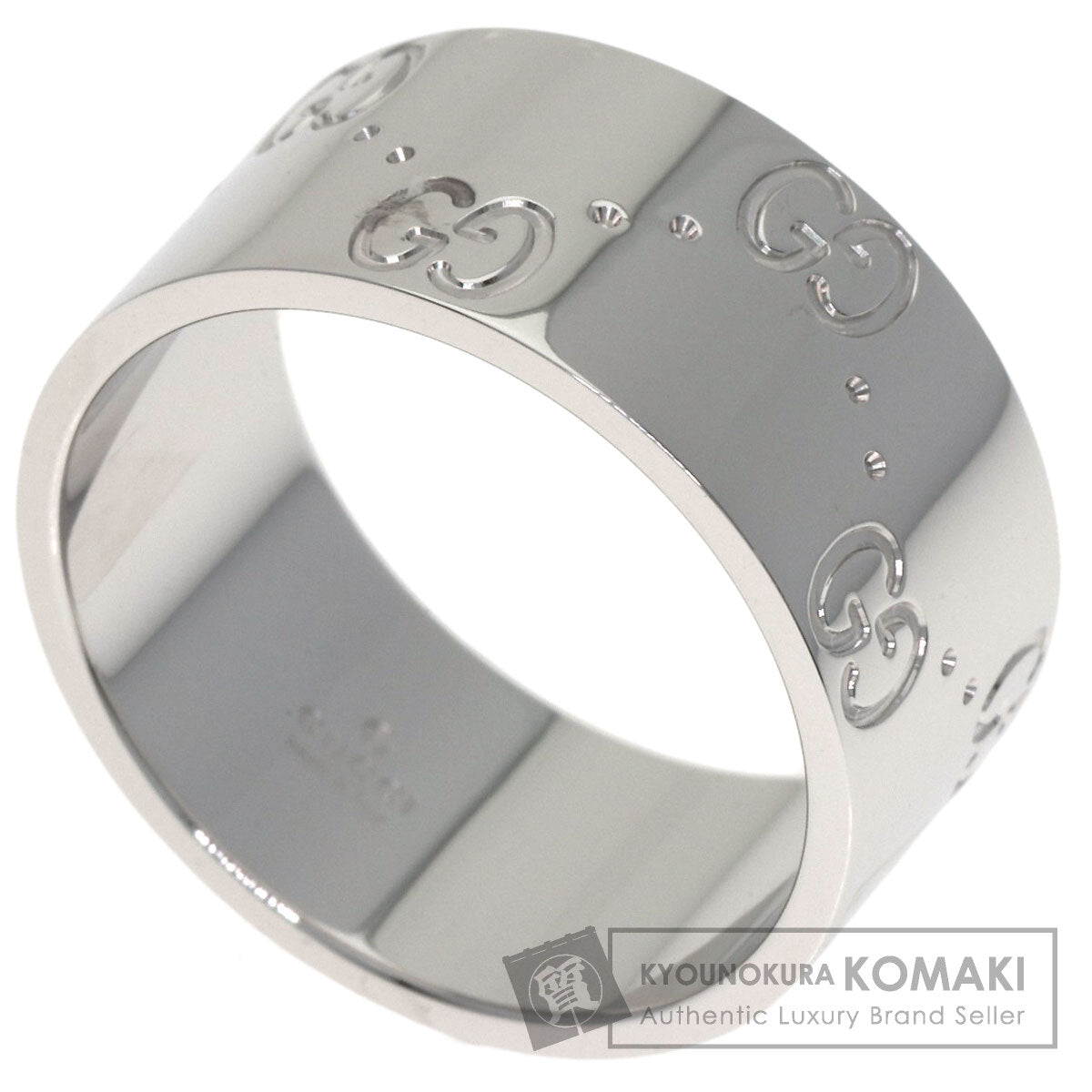 GUCCI Icon Wide #14 Ring K18 White Gold Ladies [Used]
