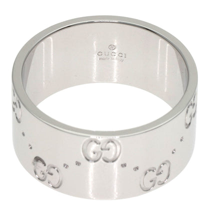 GUCCI Icon Wide #14 Ring K18 White Gold Ladies [Used]