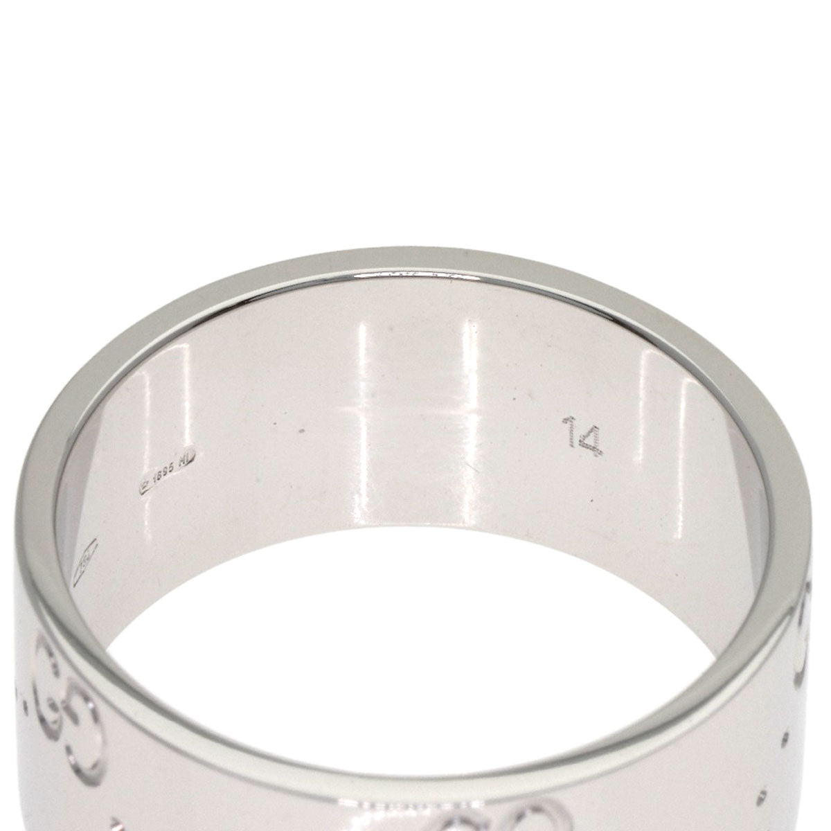 GUCCI Icon Wide #14 Ring K18 White Gold Ladies [Used]
