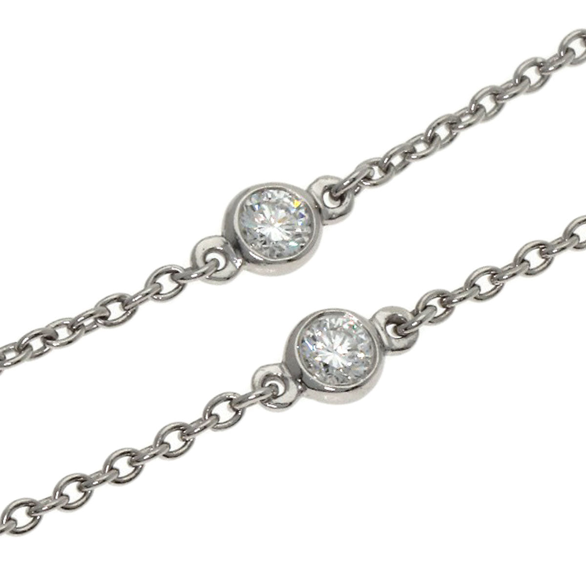 TIFFANY&Co. By The Yard 3P Diamond Bracelet Platinum PT950 PT850Ladies [Used]