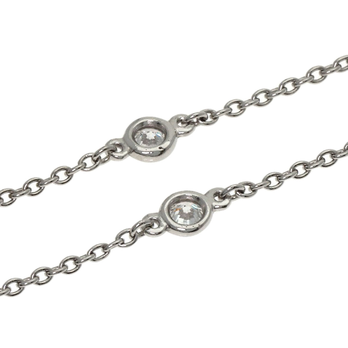 TIFFANY&Co. By The Yard 3P Diamond Bracelet Platinum PT950 PT850Ladies [Used]