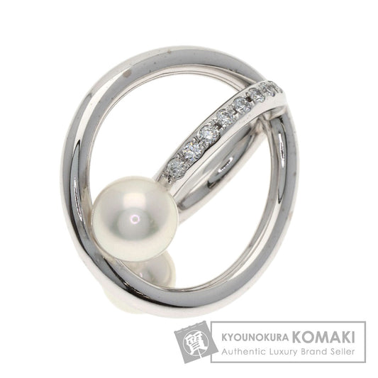 MIKIMOTO Pearl Pearl Diamond Pendant top K18 White Gold Ladies [Used]